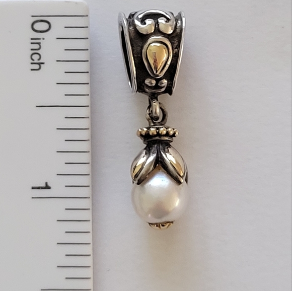 John Hardy Pearl Drop Pendant 18kt Gold accents &.925 silver - Picture 4 of 6